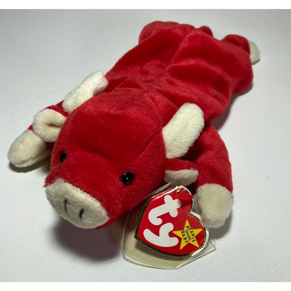 Snort the Bull Ty Beanie Baby 1995 PVC Pellets And Multiple Errors